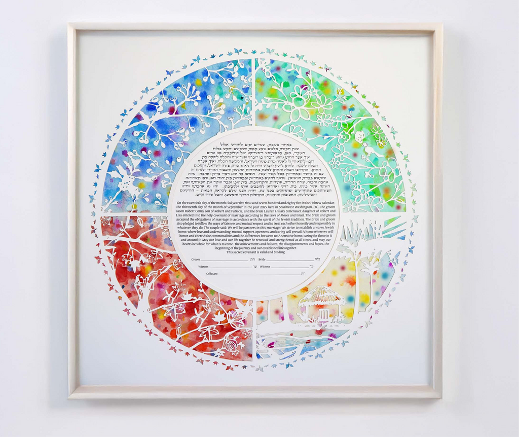 Four Seasons - Circular Papercut Ketubah