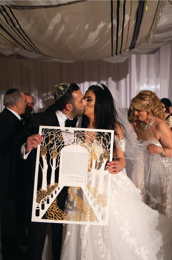 Wonderland Aisle - Custom Wooden Painted Ketubah (Backless)