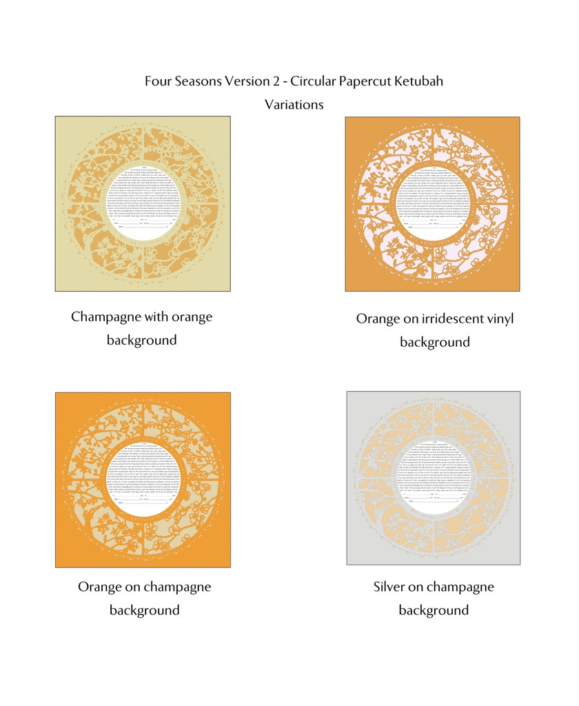 Four Seasons Version 2 - Circular Papercut Ketubah