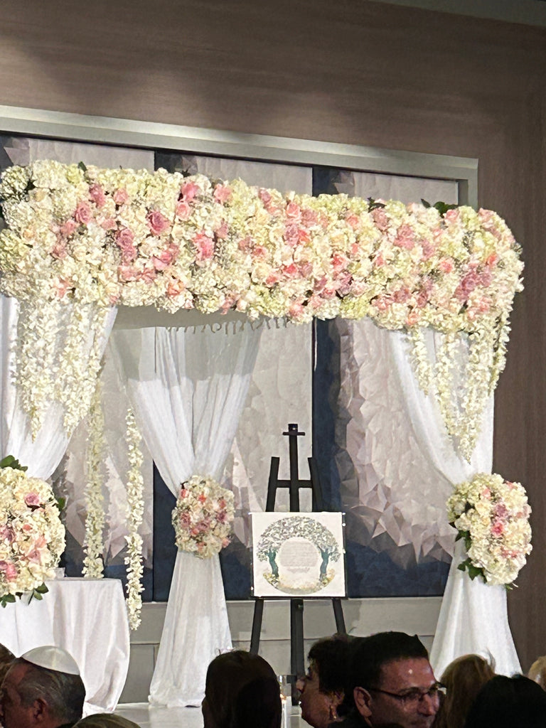 Double Trees Garden Blossom Handpainted Custom Ketubah