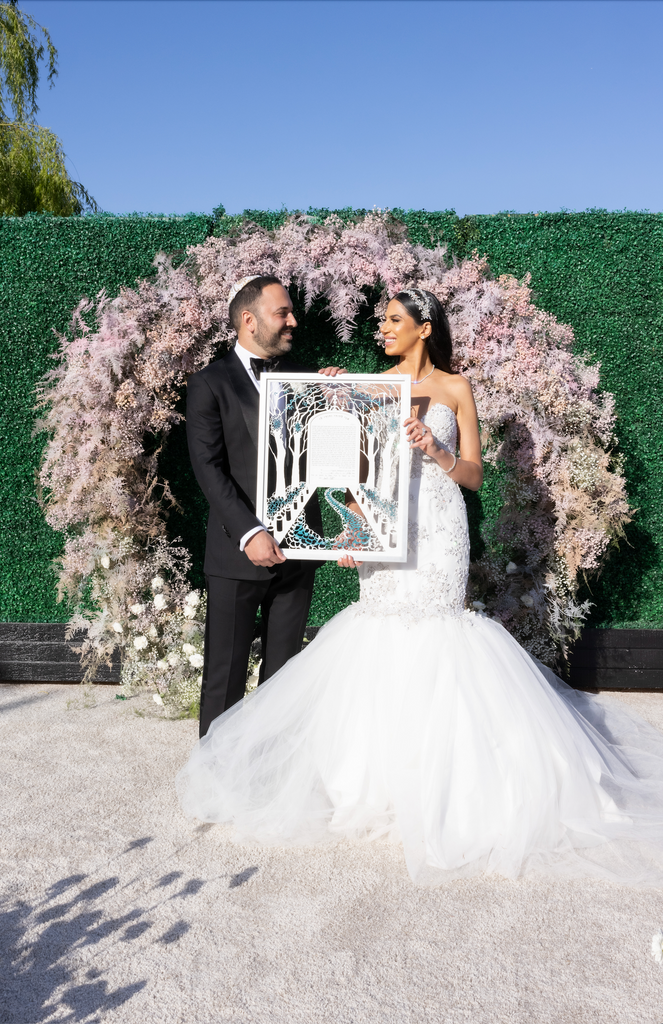 Wonderland Aisle - Custom Wooden Painted Ketubah (Backless)