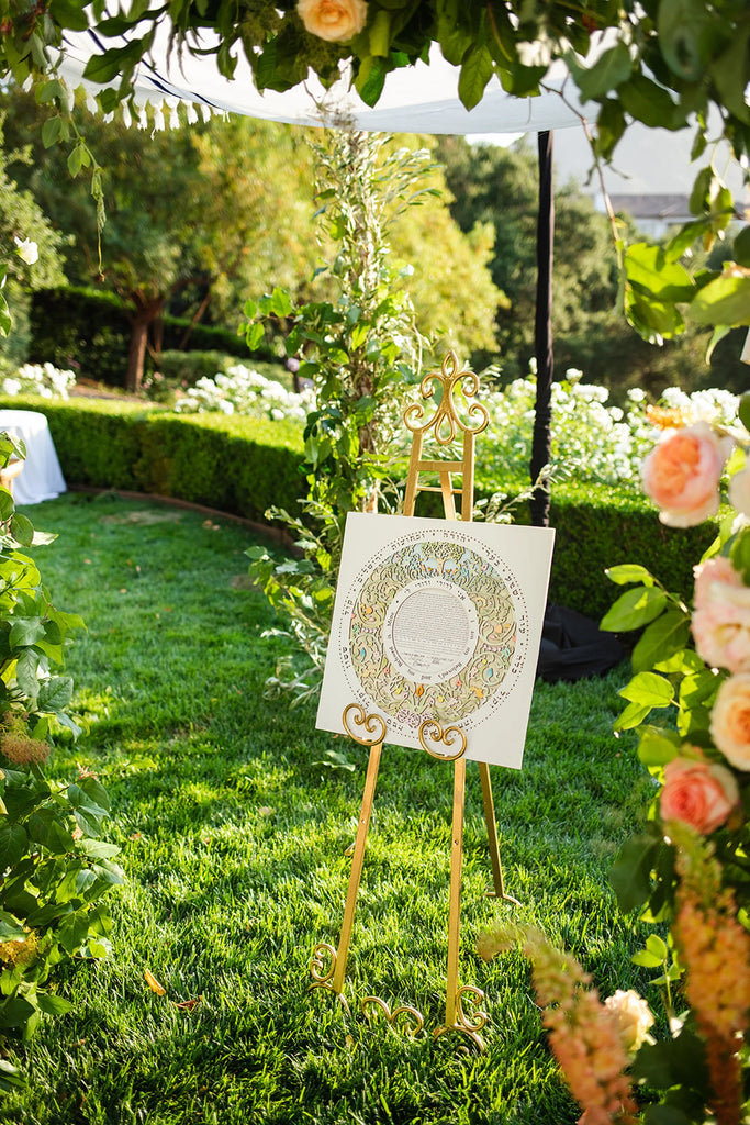 Garden Flow Colorful Wooden ketubah Custom Version