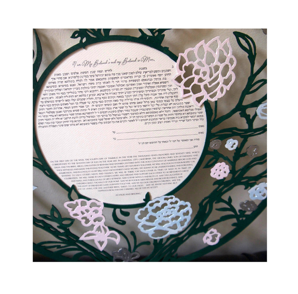 Garden Lush – Circular Wooden Ketubah