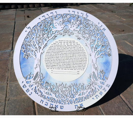 Old City Majestic Ecosystem featuring larger Doves - Circular Papercut Version