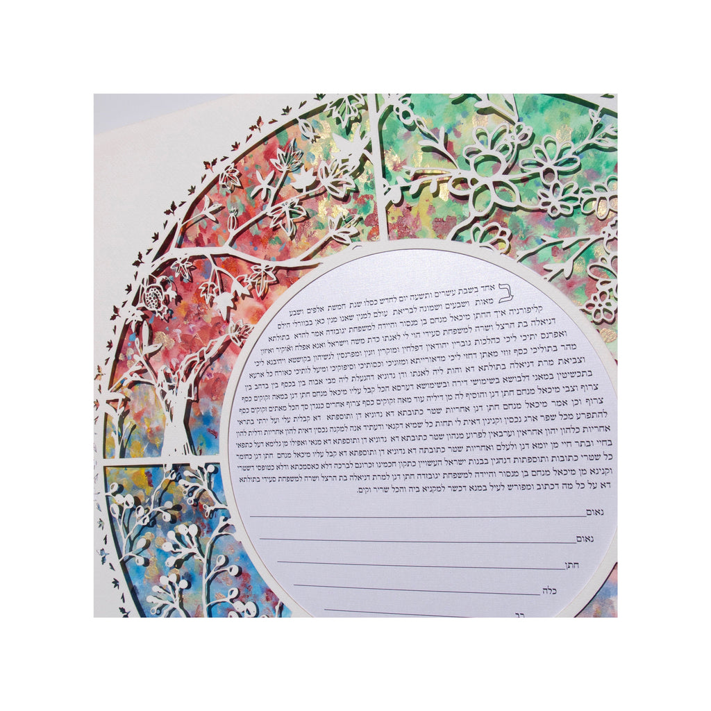 Four Seasons - Circular Papercut Ketubah
